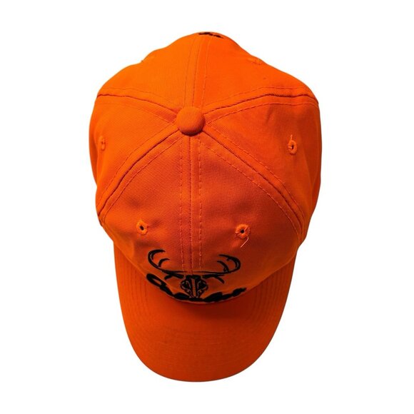 Cabela's Legendary Hunting Safety Blaze Orange Strapback Hat Cap Deer Skull - Picture 6 of 10